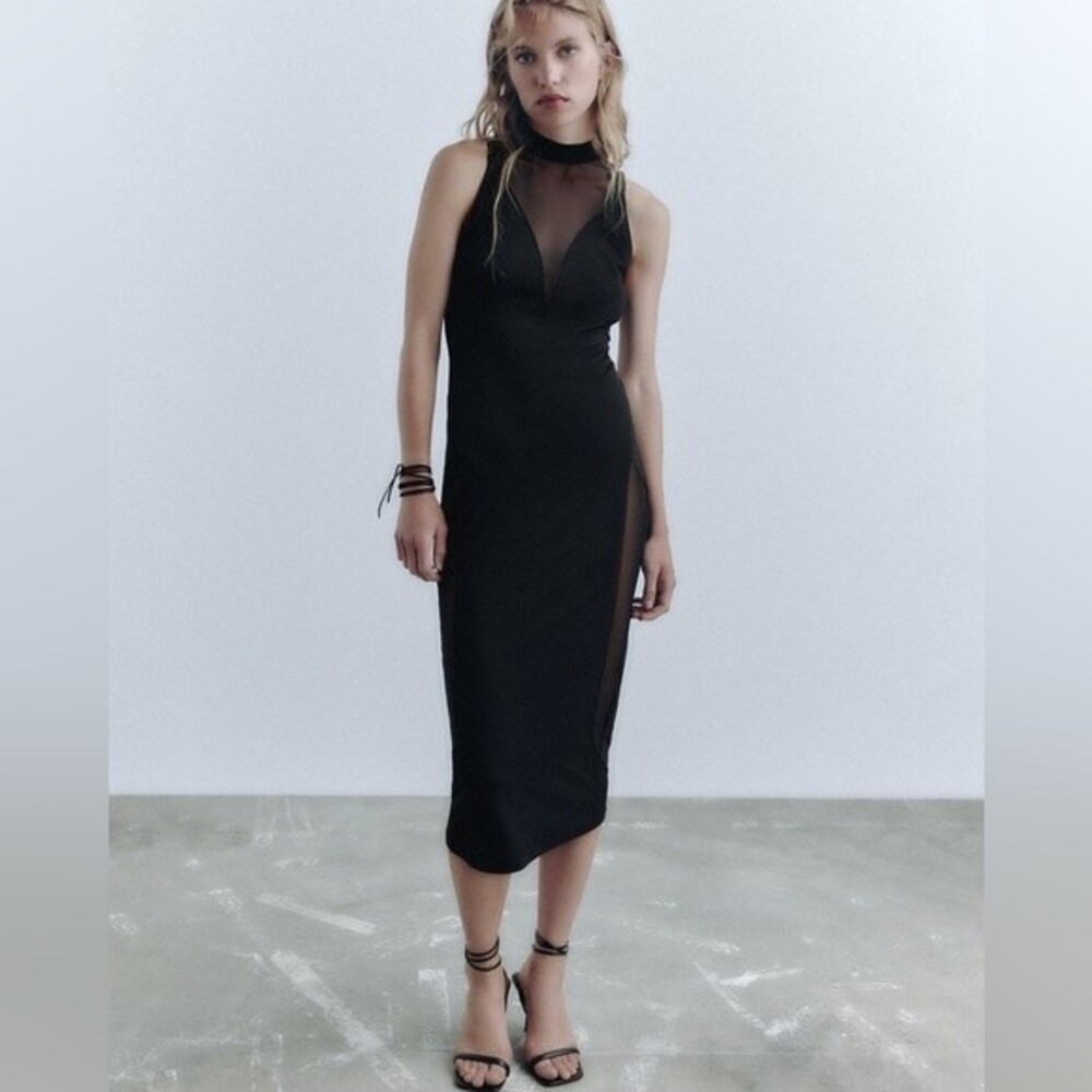 ZARA CONTRAST TULLE DRESS